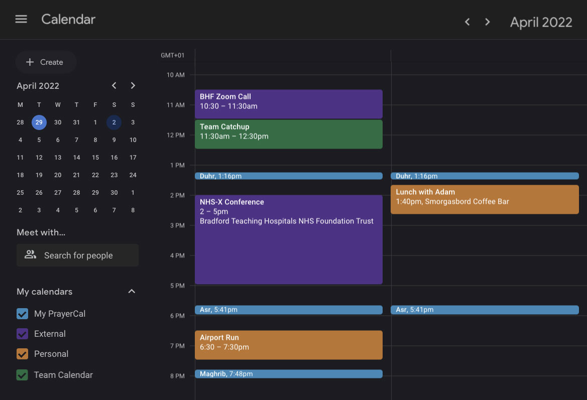 PrayerCal A free app that adds accurate prayer times to your calendar